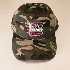 Breast Cancer Awareness NWOT Camo Hat Baseball Cap Tough Women Fight Strong